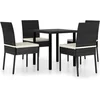 Image de vidaXL - 5-delige - Tuinset - poly - rattan - zwart