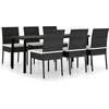 Image de vidaXL - 7-delige - Tuinset - poly - rattan - zwart