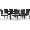 Image de vidaXL - 9-delige - Tuinset - poly - rattan - zwart