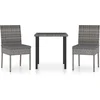 Image de vidaXL - 3-delige - Tuinset - poly - rattan - grijs