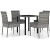 Image de vidaXL - 5-delige - Tuinset - poly - rattan - grijs
