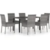 Image de vidaXL - 7-delige - Tuinset - poly - rattan - grijs