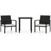 Image de vidaXL - 3-delige - Tuinset - poly - rattan - zwart