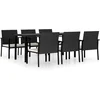 Image de vidaXL - 7-delige - Tuinset - poly - rattan - zwart