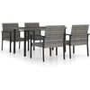Image de vidaXL - 5-delige - Tuinset - poly - rattan - grijs