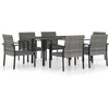 Image de vidaXL - 7-delige - Tuinset - poly - rattan - grijs