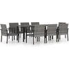 Image de vidaXL - 9-delige - Tuinset - poly - rattan - grijs
