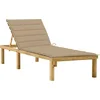 Image de vidaXL - Ligbed - met - beige - kussen - geïmpregneerd - grenenhout