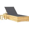 Image de vidaXL - Ligbed - met - tafeltje - en - kussen - geïmpregneerd - grenenhout