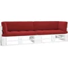 Image de vidaXL - Tweezitsbank - pallet - met - kussens - wit - geïmpregneerd - grenenhout