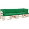 Image de vidaXL - Tweezitsbank - pallet - met - kussens - geïmpregneerd - grenenhout
