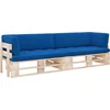 Image de vidaXL - Tweezitsbank - pallet - met - kussens - geïmpregneerd - grenenhout