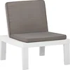 Image de vidaXL - Loungestoel - met - kussen - kunststof - wit