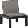 Image de vidaXL - Loungestoel - met - kussen - kunststof - grijs
