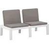 Image de vidaXL - Loungebank - met - kussen - kunststof - wit