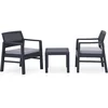 Image de vidaXL - 3-delige - Loungeset - met - kussens - kunststof - grijs