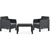 Image de vidaXL - 3-delige - Loungeset - met - kussens - PP - rattan - antracietkleurig