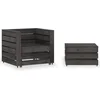 Image de vidaXL - 2-delige - Loungeset - pallet - geïmpregneerd - grenenhout - grijs