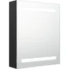 Image de vidaXL - Badkamerkast - met - spiegel - en - LED - 50x14x60 - cm - zwart