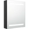 Image de vidaXL - Badkamerkast - met - spiegel - en - LED - 50x14x60 - cm - glanzend - zwart