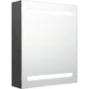 Image de vidaXL - Badkamerkast - met - spiegel - en - LED - 50x14x60 - cm - grijs