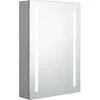 Image de vidaXL - Badkamerkast - met - spiegel - en - LED - 50x13x70 - cm - betongrijs