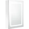 Image de vidaXL - Badkamerkast - met - spiegel - en - LED - 50x13x70 - cm - glanzend - wit