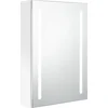 Image de vidaXL - Badkamerkast - met - spiegel - en - LED - 50x13x70 - cm - glanzend - wit