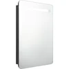 Image de vidaXL - Badkamerkast - met - spiegel - en - LED - 60x11x80 - cm - glanzend - zwart