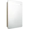 Image de vidaXL - Badkamerkast - met - spiegel - en - LED - 60x11x80 - cm - eikenkleurig
