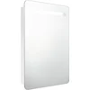 Image de vidaXL - Badkamerkast - met - spiegel - en - LED - 60x11x80 - cm - glanzend - wit