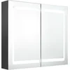 Image de vidaXL - Badkamerkast - met - spiegel - en - LED - 80x12x68 - cm - grijs