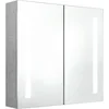 Image de vidaXL - Badkamerkast - met - spiegel - en - LED - 62x14x60 - cm - betongrijs