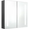 Image de vidaXL - Badkamerkast - met - spiegel - en - LED - 62x14x60 - cm - grijs