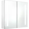 Image de vidaXL - Badkamerkast - met - spiegel - en - LED - 62x14x60 - cm - glanzend - wit