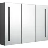 Image de vidaXL - Badkamerkast - met - spiegel - en - LED - 89x14x62 - cm - grijs