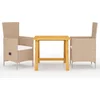 Image de vidaXL - 3-delige - Tuinset - beige