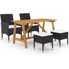 Image de vidaXL - 5-delige - Tuinset - zwart