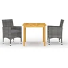 Image de vidaXL - 3-delige - Tuinset - grijs