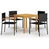 Image de vidaXL - 5-delige - Tuinset - zwart