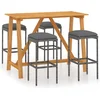 Image de vidaXL - 5-delige - Tuinbarset - met - kussens - grijs