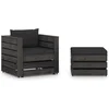 Image de vidaXL - 2-delige - Loungeset - met - kussens - grijs - geïmpregneerd - hout