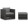 Image de vidaXL - 2-delige - Loungeset - met - kussens - grijs - geïmpregneerd - hout