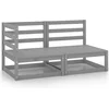 Image de vidaXL - 2-delige - Loungeset - massief - grenenhout - grijs