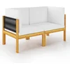 Image de vidaXL - 2-zits - tuinbank - met - kussens - acaciahout - & - touw