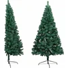 Image de vidaXL - Kunstkerstboom - met - standaard - half - 120 - cm - PVC - groen