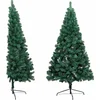 Image de vidaXL - Kunstkerstboom - met - standaard - half - 240 - cm - PVC - groen