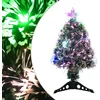 Image de vidaXL - Kerstboom - met - LED - 64 - cm - glasvezel - groen - en - wit