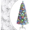 Image de vidaXL - Kunstkerstboom - met - verlichting - 150 - cm - glasvezel - wit
