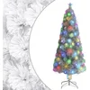 Image de vidaXL - Kunstkerstboom - met - verlichting - 210 - cm - glasvezel - wit